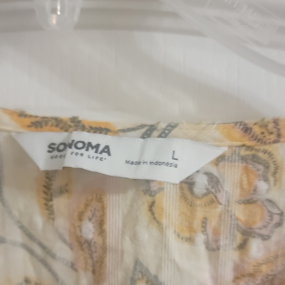 Sonoma Cream and Tan Floral Maxi Dress - Picture 2 of 5